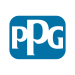 PPG logo, global coatings, paints, and materials manufacturer.